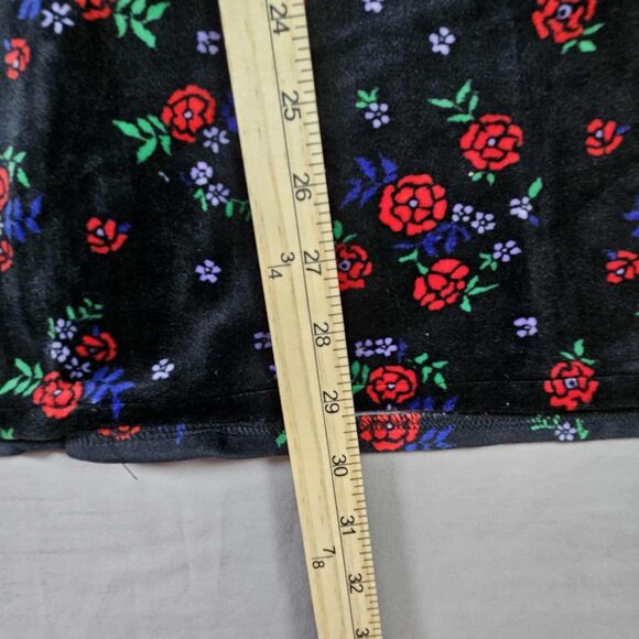 Woman Within Velour Black Floral Button Up Tunic Size 2X Stretch - Picture 8 of 12